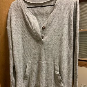 Gray quarter button Henley